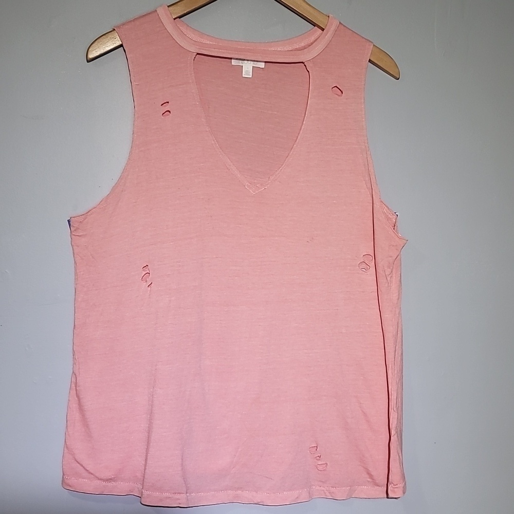Abound Corral Pink Distressed Tank Top